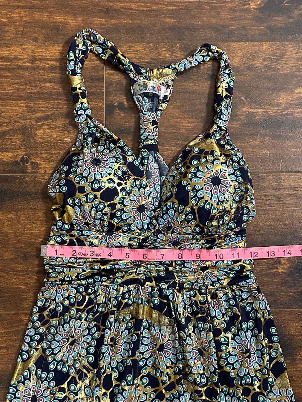πIndia Boutique Navy and Yellow Floral Racerback Maxi Dressβ¨ - Picture 6 of 11